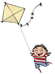 Funny boy with a kite