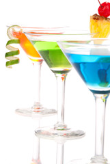Tropical martinis Cocktails blue curacao,