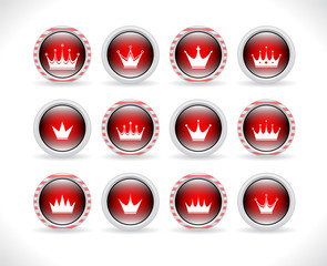Buttons with crowns. Vector.