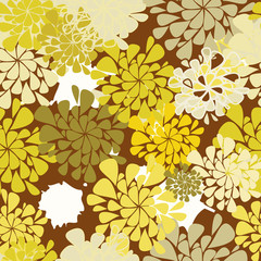 seamless yellow flower on brown background_1