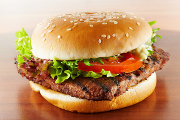 hamburger closeup