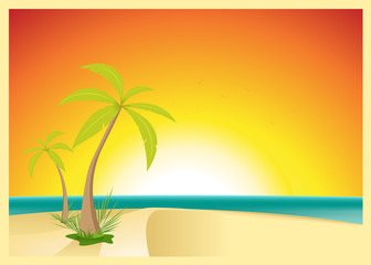 Fototapeta na wymiar Exotic Beach Postcard