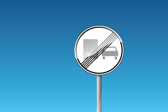 Verkehrszeichen 281 Ende des &Uuml;berholverbots f&uuml;r KFZ &uuml;ber 3,5 t