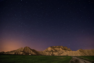 Bardenas desert at night