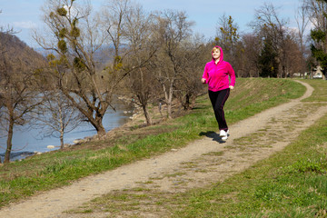 woman jogging in the park