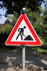 Schild Bauarbeiten