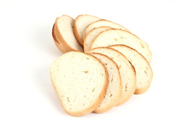A stack of white bread slices
