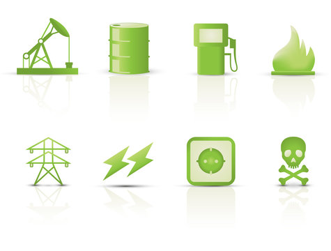 Vektor Iconset - Symbole Fossile Energie - 3D (2/2)