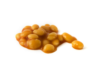 Baked beans isolated over white