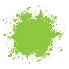 Fototapeta na wymiar Green ink splatter