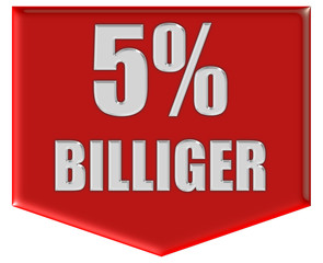 Marker rot Pfeil unten 5 PROZENT BILLIGER