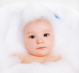 baby taking a bath