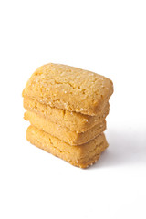 Square style cookies isolated on white background