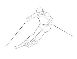 Silhouette of a skier