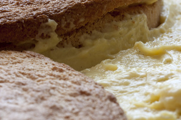 Cream pie in preparation