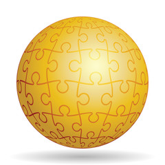 Puzzle golden ball, vector EPS version 8