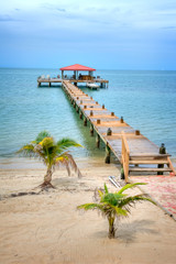 Dock on the Beach in the Country of Belize