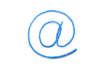 the symbol e-mail from a blue wool