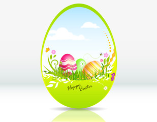 uova di pasqua decorate con paesaggio