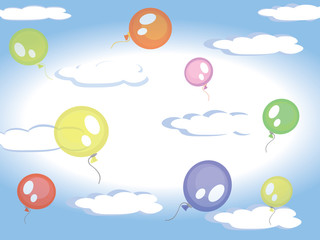 Balloons in the sky