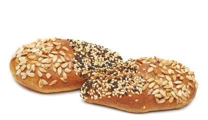 fresh bun on the white background