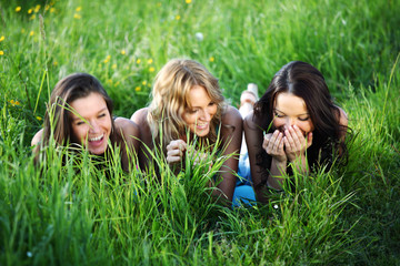 Fototapeta premium women grass fun