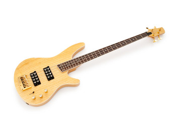 Musical guitar isolated on the white background