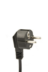 Grounded euro current plug on white