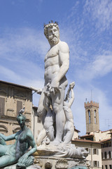 Obraz premium Fontanna Neptuna, Piazza della Signoria, Florencja