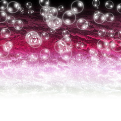 bubbles on pink background