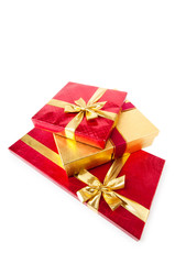 Gift boxes isolated on the white background