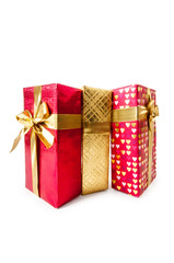Gift boxes isolated on the white background