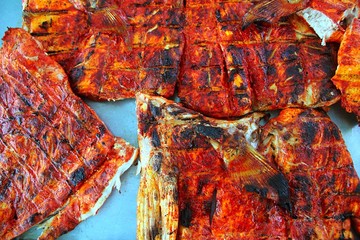 grilled amberjack fish achiote tikinchick Mayan sauce