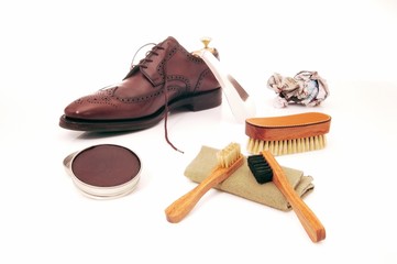 boots, brown, classic, cleaning, leather, paste, polish, set