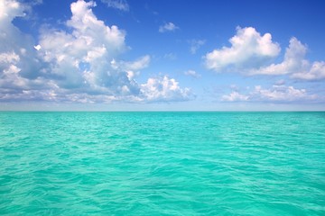 Fototapeta na wymiar Morze Karaibskie horyzont na błękitne niebo wakacje dnia