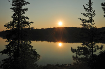 Sunset and reflections