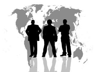 ビジネスマンチームシルエット