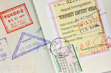 Passport Stamps Background
