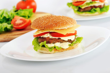 hamburger with cutlet