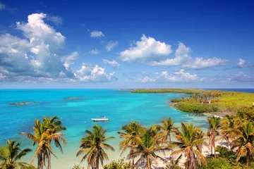 Poster Luftbild Contoy tropischen Karibikinsel Mexiko © lunamarina