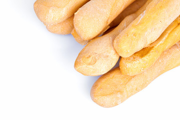 Bread sticks on a white backgound