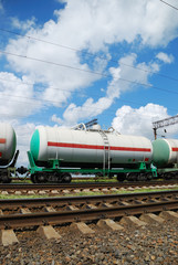 Fototapeta na wymiar Oil transportation in tanks by rail