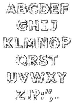 Hand written alphabet
