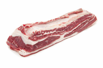 beef strip on white background