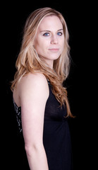 Naklejka premium Cute Girl In Black
