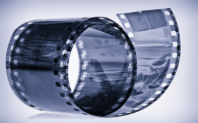 Cyanotipe of a 35 mm photographic film