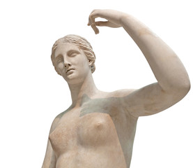 Greek statue of a nude Venus isolated on white © kmiragaya