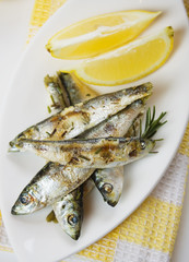 Grilled sardine fish