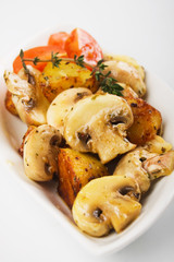 Button mushrooms with potato