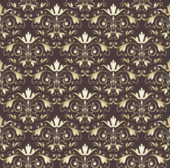 Seamless wallpaper vintage gold vector